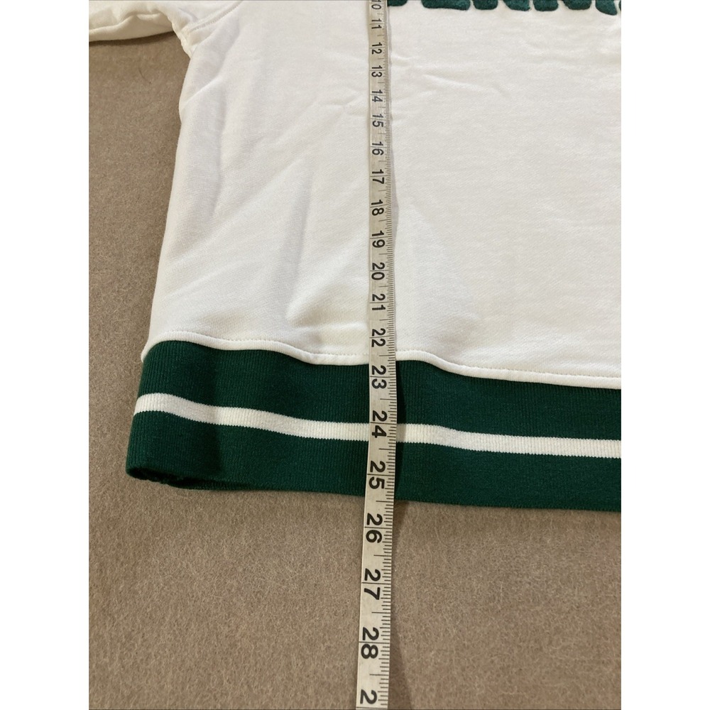 Ellsworth & Ivey Elle Tennis Sweatshirt Women's Sz S White Green Cotton Preppy - Picture 7 of 9
